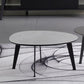Contemporary White/Grey Free Shape Coffee Table with Metal Base Clearhalo 'Coffee & Accent Tables' 'Coffee Tables' 'coffee_tables' 'furn' 'furn_coffee_tables' 'Furniture' 'furniture_coffee_tables' 'Living Room Furniture' 1200x1200_f8010518-a802-4f3b-92cf-4db75e14121a
