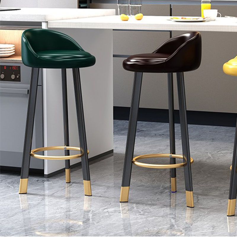 Modern Armless Backrest Counter Stool Steel Kitchen Bar Stool with Pedal, 1 Piece Clearhalo 'Bar Furniture' 'Bar Stools' 'bar_stools' 'furn' 'furn_bar_stools' 'furniture_bar_stools' 'Kitchen & Dining Furniture' 'kitchen&dining_furn' 'kitchen' 'kitchen_furn' Furniture' 1200x1200_f8022995-1877-430a-a652-0d8562151e85