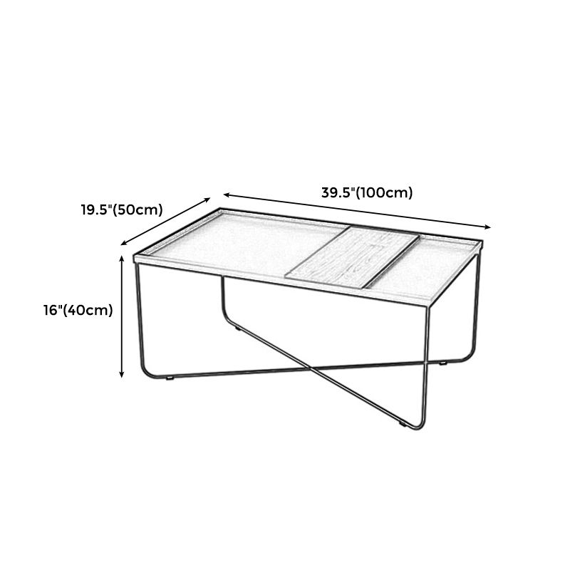 Legne moderne del tavolino da caffè a croce di metallo nero/tavolo quadrato