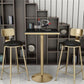 Modern Bar Dining Table Round and Square Bar Height Cocktail Table with Iron Base Clearhalo 'Bar Furniture' 'Bar Tables' 'bar_tables' 'furn' 'furn_bar_tables' 'Furniture' 'furniture_bar_tables' 'Kitchen & Dining Furniture' 'kitchen&dining_furn' 'kitchen' 1200x1200_f8029b26-1e39-436d-b0ae-1e6f9e8657d4