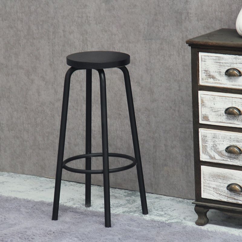 Industrial Metal Counter Height Stools Armless Bar Stool in Black Clearhalo 'Bar Furniture' 'Bar Stools' 'bar_stools' 'furn' 'furn_bar_stools' 'Furniture' 'Kitchen & Dining Furniture' 1200x1200_f8040e0a-0135-4039-ab87-35787f75f9b8