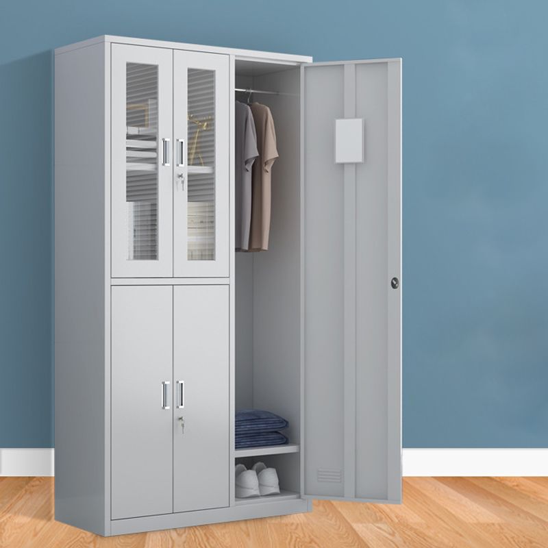 Contemporary Style Wardrobe Metal Wardrobe Closet with Doors