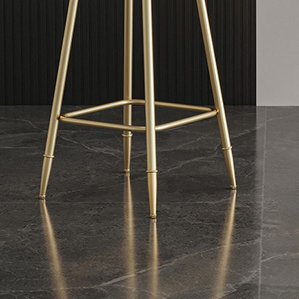 Nordic Armless Backrest Counter Stool Steel Cafe Bar Stool with Velvet Cushion and Pedal Clearhalo 'Bar Furniture' 'Bar Stools' 'bar_stools' 'furn' 'furn_bar_stools' 'Furniture' 'furniture_bar_stools' 'Kitchen & Dining Furniture' 1200x1200_f80457ee-41f0-4781-8e5f-7dbefebe09f9