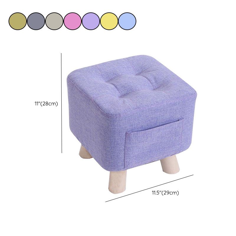 Modern Ottoman Fabric Upholstered Tufted Solid Color Pocket Square Ottoman with Chair Legs Clearhalo 'furn' 'furn_ottomans_poufs' 'Furniture' 'Living Room Furniture' 'Ottomans & Poufs' 'ottomans_poufs' 1200x1200_f805aafc-7b02-43a8-9cc6-373022c932d3