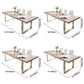 Rectangle Double Pedestal Glam Dining Table Wood Color Fixed Table of Solid Wood Clearhalo ' dining_table' 'Dining Tables & Seating' 'Dining Tables' 'furn' 'furn_dining_table' 'Furniture' 'furniture_dining_table' 'Kitchen & Dining Furniture' 'kitchen&dining_furn' 'kitchen' 'kitchen_dining_table' 1200x1200_f806e6ea-a736-429c-bdd5-771f08d7b602