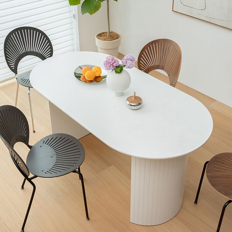 Modern Solid Wood Table for Restaurant Oval Kitchen Table with Double Pedestal Clearhalo 'Dining Tables & Seating' 'Dining Tables' 'dining_table' 'furn' 'furn_dining_table' 'Furniture' 'furniture_dining_table' 'Kitchen & Dining Furniture' 'kitchen' 'kitchen_dining_table' 1200x1200_f8070cc6-4f03-4f9b-9d86-48eb4b9f7478