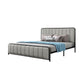 Iron Frame Standard Bed with Rectangular Panel Headboard and Metal Legs