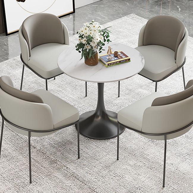 Modern Style Dining Table Sintered Stone Round Tulip Table for Dining Room Clearhalo 'Dining Tables & Seating' 'Dining Tables' 'dining_table' 'furn' 'furn_dining_table' 'Furniture' 'Kitchen & Dining Furniture' 1200x1200_f8094cfb-71f7-4b76-b7f3-df65c07ac7cf