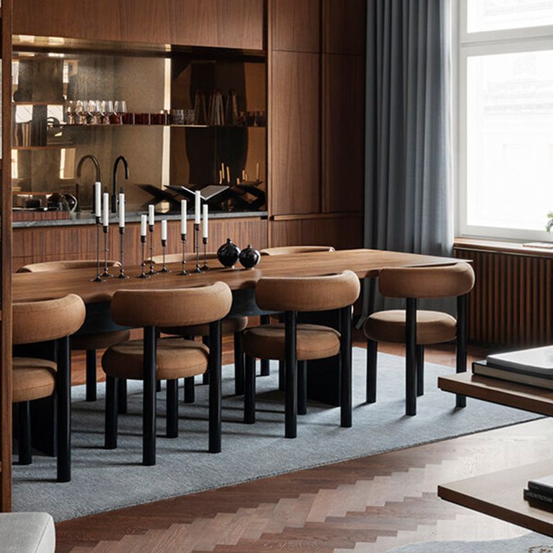 Contemporary Linen Dining Chair Open Back Dining Side Furniture in Matte Finish Clearhalo 'Dining Chairs' 'Dining Tables & Seating' 'dining_chair' 'furn' 'furn_dining_chair' 'Furniture' 'Kitchen & Dining Furniture' 1200x1200_f809f6c0-5545-4c73-b6a7-2d459a56e87f