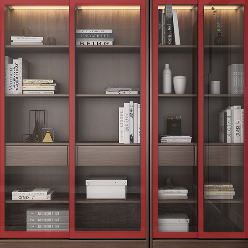 現代のフェイクウッドディスプレイキャビネットスライドドアリビングルーム用の収納キャビネット