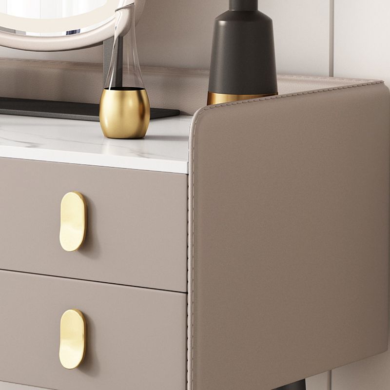 Mesa de maquillaje de 3 cajones Desk tocador de tocador de tocador sintético