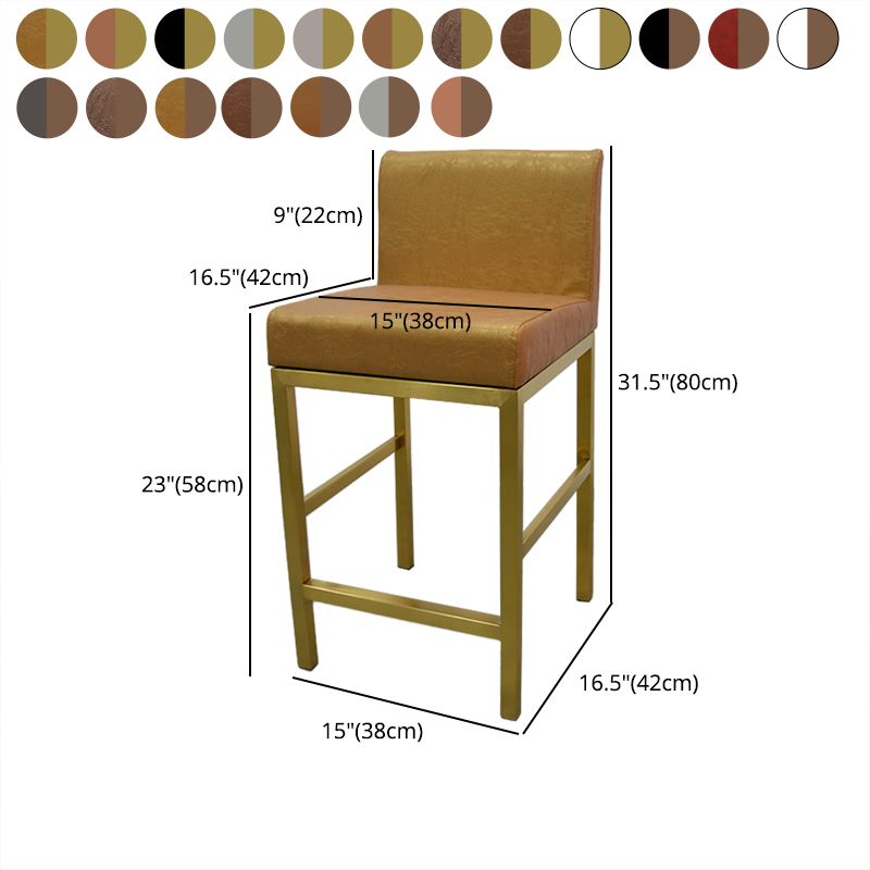 Glam Armless Backrest Counter Stool Stainless Steel Jewelry Store Bar Stool with Cushion Clearhalo 'Bar Furniture' 'Bar Stools' 'bar_stools' 'furn' 'furn_bar_stools' 'furniture_bar_stools' 'Kitchen & Dining Furniture' 'kitchen&dining_furn' 'kitchen' 'kitchen_furn' Furniture' 1200x1200_f80aa5b6-a975-4a39-817f-6ec1e70fe919