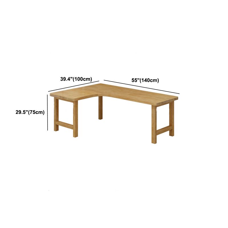 30 "H Modern Office Desk a forma L naturale scrittura in legno solido naturale