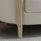 Glamhaftes Holz weiß echtes Ledersofa mit Kissen für Wohnzimmer