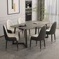 Sintered Stone Dining Table Modern Double Pedestal Dining Table Clearhalo ' dining_table' 'Dining Tables & Seating' 'Dining Tables' 'furn' 'furn_dining_table' 'Furniture' 'furniture_dining_table' 'Kitchen & Dining Furniture' 'kitchen&dining_furn' 'kitchen' 'kitchen_dining_table' 1200x1200_f80c5788-2b7f-449c-a905-a4b2ba92977b
