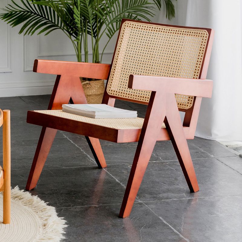 現代バルコニーウッドアームチェアマット仕上げオープンダイニングチェア