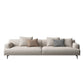 Modern Fabric Sofa Recessed Arm Seating with Pillows in White