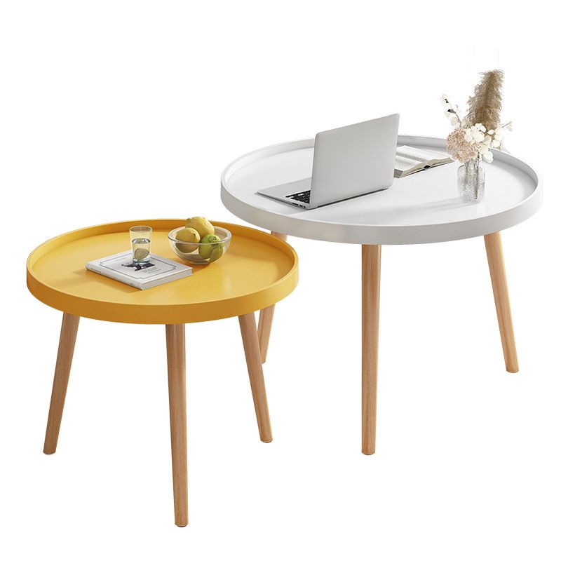 19.6"H Modern 3 Legs Wood Base Plastic Round Tray Top Coffee Table Clearhalo 'Coffee & Accent Tables' 'Coffee Tables' 'coffee_tables' 'furn' 'furn_coffee_tables' 'Furniture' 'furniture_coffee_tables' 'Living Room Furniture' 1200x1200_f8110cb0-ced3-422e-982a-d892c3743efc