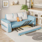 Pillow Back Sleeper Sofa Foldable Square Arms Futon Sleeper Sofa Bed