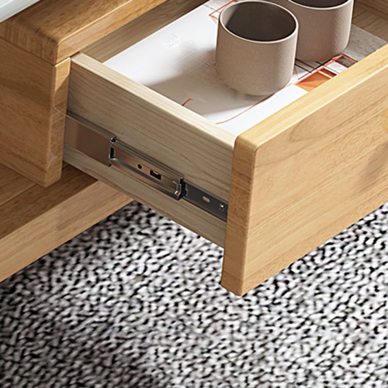 18.11"H TV Stand Contemporary Style Solid Wood TV Console with 2 Drawers Clearhalo 'furn' 'furn_tv_stands_entertainment_centers' 'Furniture' 'Living Room Furniture' 'TV Stands & Entertainment Centers' 'TV Stands & Media Storage Furniture' 'tv_stands_entertainment_centers' 1200x1200_f8123b54-d961-458c-b472-50a99609372f