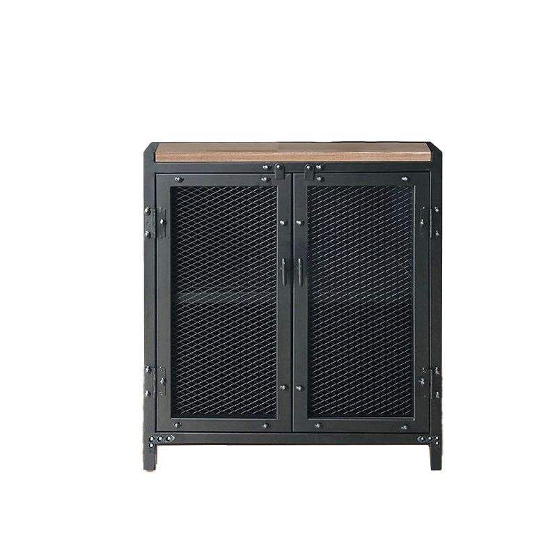 Black Industrial Accent Cabinet with Doors and Bar Pulls Storage Cabinet Clearhalo 'Cabinets & Chests' 'cabinets_chests' 'furn' 'furn_cabinets_chests' 'Furniture' 'Living Room Furniture' 1200x1200_f8127ef9-a2b7-47ab-849d-97b8f5636ad9