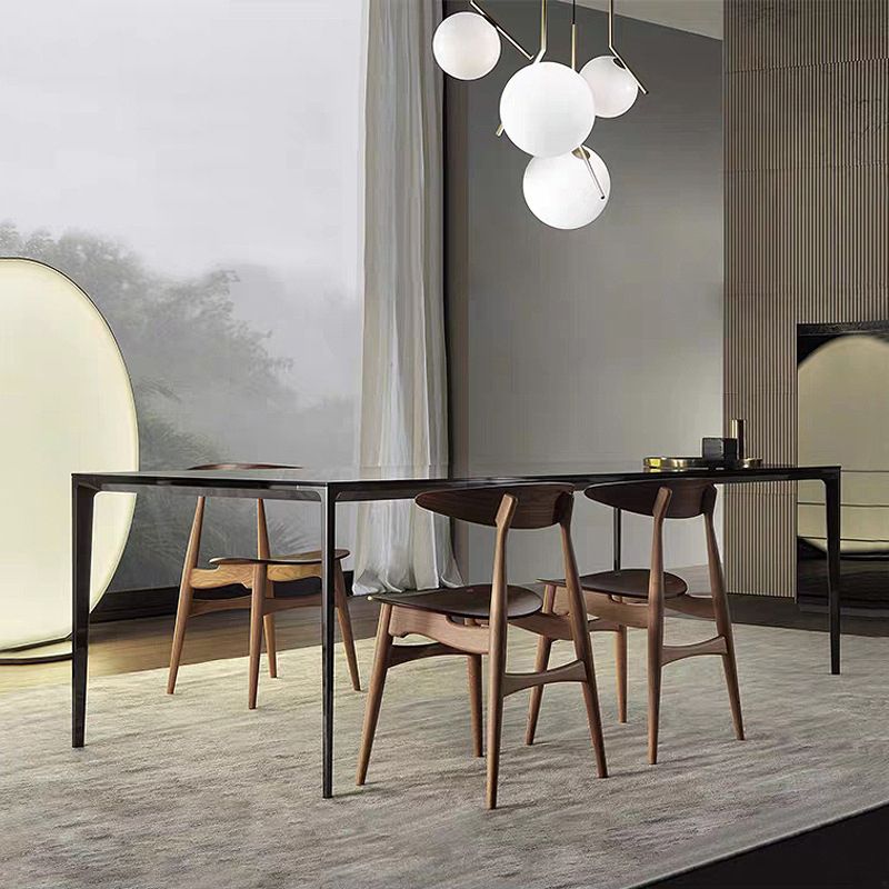 Sintered Stone Top Dining Table Rectangle Table in Grey with Metal Base and 4 Legs Clearhalo ' dining_table' 'Dining Tables & Seating' 'Dining Tables' 'furn' 'furn_dining_table' 'Furniture' 'furniture_dining_table' 'Kitchen & Dining Furniture' 'kitchen&dining_furn' 'kitchen' 'kitchen_dining_table' 1200x1200_f8143603-9816-45b5-8ddb-abc05343e842