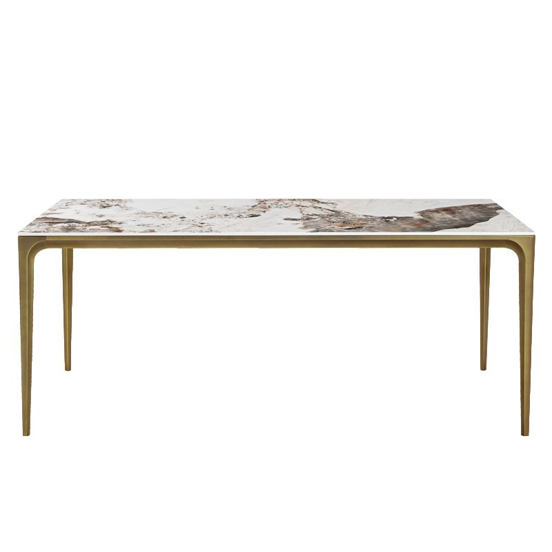 Sintered Stone Dining Table Luxury 4 Legs Base Rectangle Table for Home Clearhalo ' dining_table' 'Dining Tables & Seating' 'Dining Tables' 'furn' 'furn_dining_table' 'Furniture' 'furniture_dining_table' 'Kitchen & Dining Furniture' 'kitchen&dining_furn' 'kitchen' 'kitchen_dining_table' 1200x1200_f8149fa1-a029-4a78-aedb-f2ccaeb8fc0f