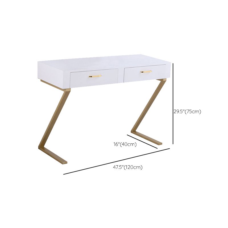 Glam Dresser with 2 Storage Drawers White Vanity Table for Bedroom Clearhalo 'Bedroom Furniture' 'furn' 'furn_makeup_vanities' 'Furniture' 'Makeup Vanities' 'makeup_vanities' 1200x1200_f814a7ab-4ab6-4b46-917f-9b6a4269d2e0