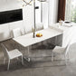 Glam Dinette Set with Solid Back Chairs 1/2/4/6/7/8 Pieces Glossy White Dining Table Set Clearhalo 'Dining Room Sets' 'Dining Tables & Seating' 'dining_room_set' 'furn' 'furn_dining_room_set' 'Furniture' 'Kitchen & Dining Furniture' 1200x1200_f814eedc-0d48-4b20-8106-51401f980d24
