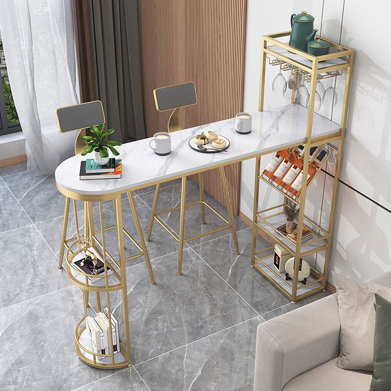 Tavolo da pub a forma irregolare in pietra sinterizzato tavolo da bistrot di bistrot lussuoso con doppio piedistallo