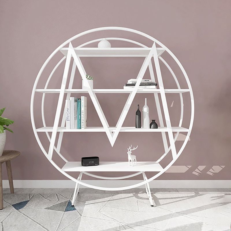 Glam 4 Shelves Bookcase Etagere Metal Open Back Bookshelf with Shelves Clearhalo 'Bookcases' 'furn' 'furn_bookcases' 'Furniture' 'Office Furniture' 1200x1200_f81508c5-6657-4c2c-8101-90249d067544