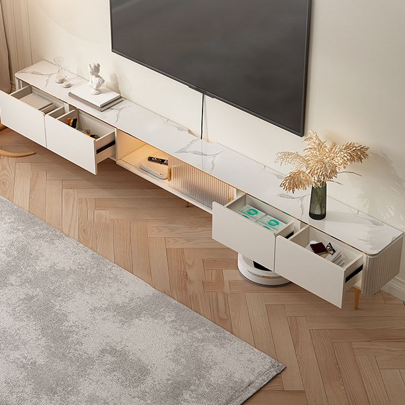 Stone Media Console TV Stand Modern TV Stand Console with 4 Drawers Clearhalo 'furn' 'furn_tv_stands_entertainment_centers' 'Furniture' 'Living Room Furniture' 'TV Stands & Entertainment Centers' 'TV Stands & Media Storage Furniture' 'tv_stands_entertainment_centers' 1200x1200_f815463b-841d-435e-89e4-a8d977dca0a1