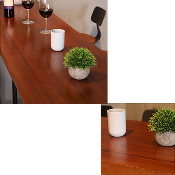 Industrial Trestle Base Bar Height Table Metal and Wood Bar Table for  Dining Room