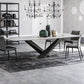 Metal Contemporary Rectangular Dining Table Sintered Stone Table for Dining Room Clearhalo ' dining_table' 'Dining Tables & Seating' 'Dining Tables' 'Furniture' 'furniture_dining_table' 'Kitchen & Dining Furniture' 'kitchen&dining_furn' 'kitchen' 'kitchen_dining_table' 1200x1200_f815c82e-0b5b-4606-b410-6853a14daef9