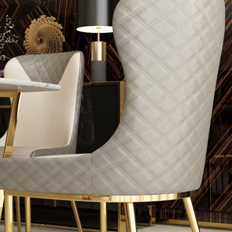 Glam Faux Leather Dining Chairs Metal Dining Room Chairs for Home Use Clearhalo 'Dining Chairs' 'Dining Tables & Seating' 'dining_chair' 'furn' 'furn_dining_chair' 'Furniture' 'Kitchen & Dining Furniture' 1200x1200_f815e38b-282f-4c1e-96bb-18823814ee33