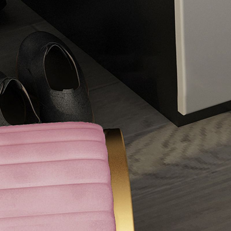 Glam Velvet Pouf Chair Tear Resistant Cylinder Shape Gold Base Ottoman Stool Clearhalo 'furn' 'furn_ottomans_poufs' 'Furniture' 'Living Room Furniture' 'Ottomans & Poufs' 'ottomans_poufs' 1200x1200_f816cab0-a75d-435e-b605-1c1a1e72ee00