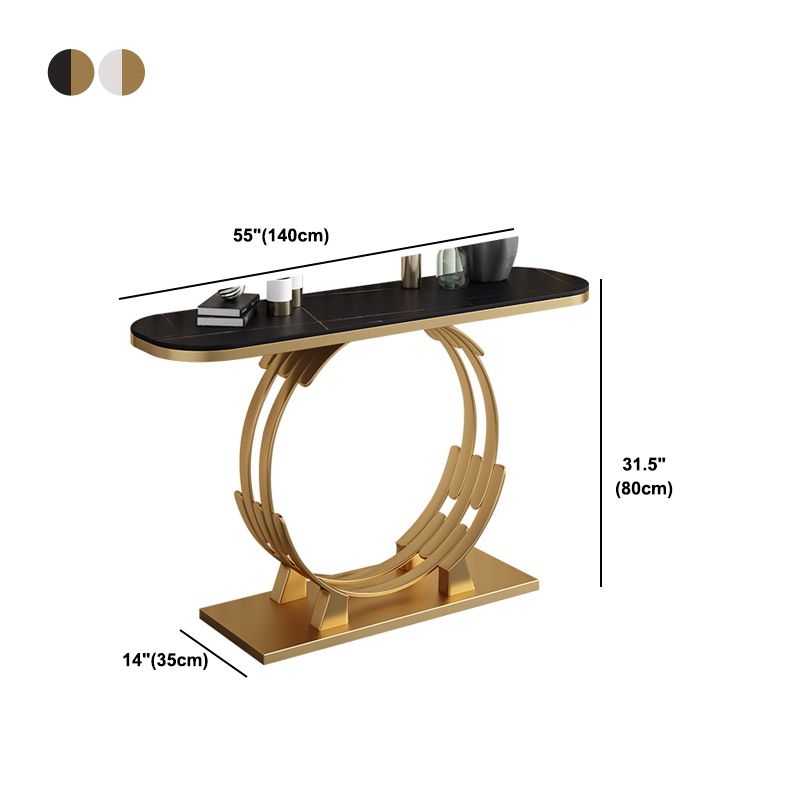 Glam Marble et Metal Rectangle Console Accent Table pour Hall
