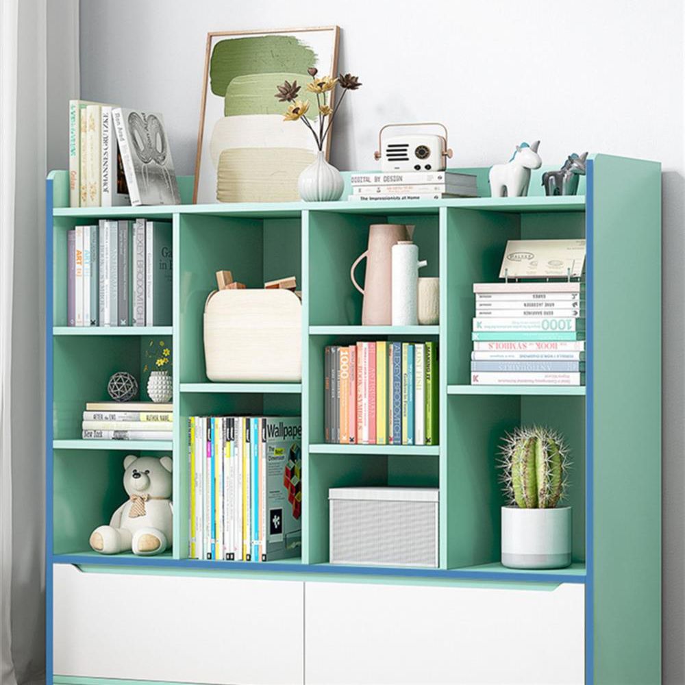 Estantería de madera 8 "D Bookshelf de atrás cerrada con puertas para sala de estar