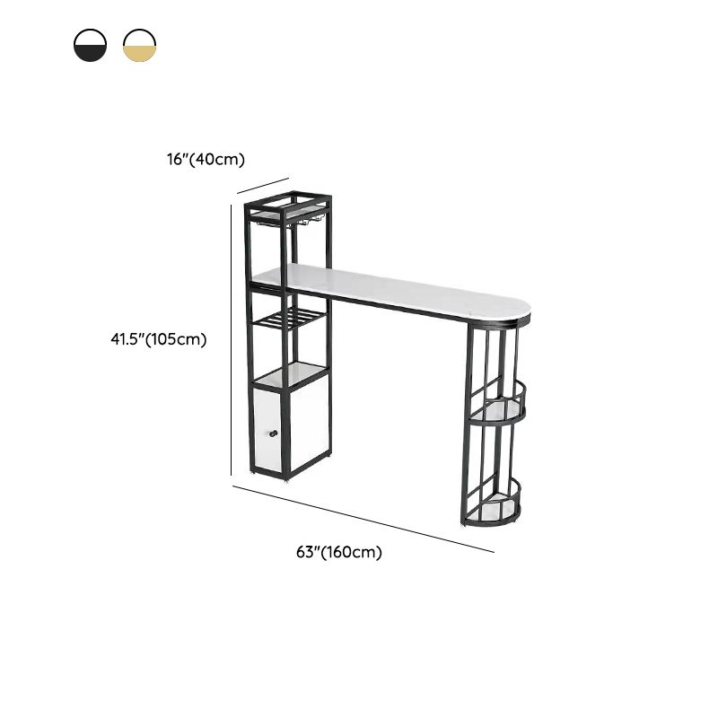 Bartafel met marmeren blad, speciale pubtafel in eigentijdse stijl voor pauzeruimte
