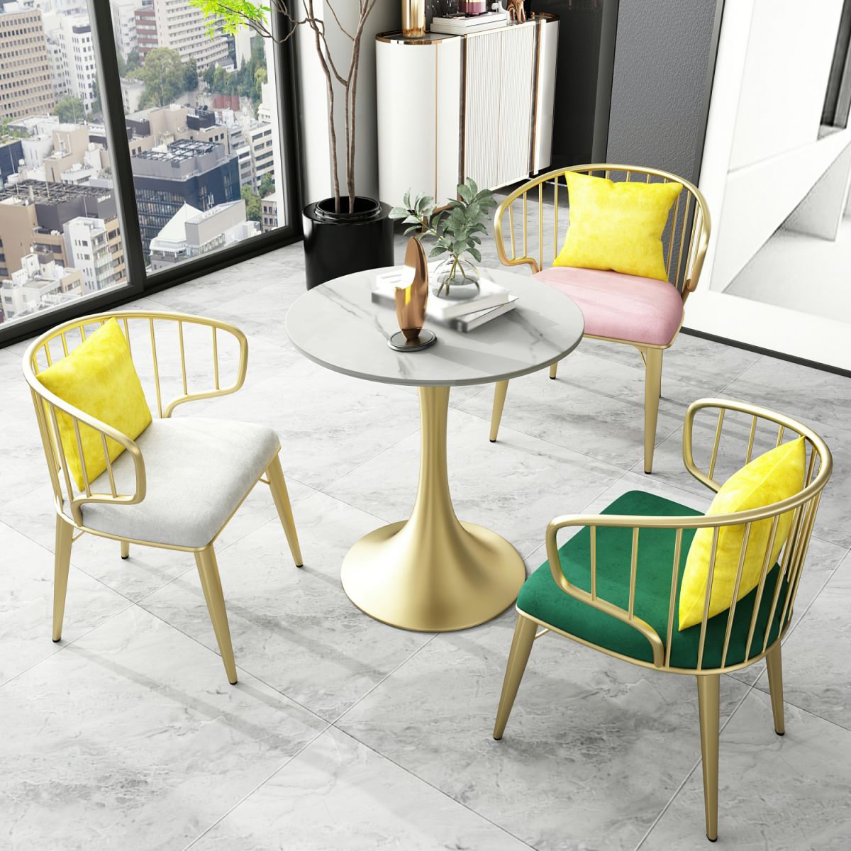 Round Luxury Dining Table White Fixed Table with Sintered Stone Clearhalo 'Dining Tables & Seating' 'Dining Tables' 'dining_table' 'furn' 'furn_dining_table' 'Furniture' 'furniture_dining_table' 'Kitchen & Dining Furniture' 'kitchen' 'kitchen_dining_table' 1200x1200_f8185bf2-7bc8-4e6e-b6c6-d5838ce8f626
