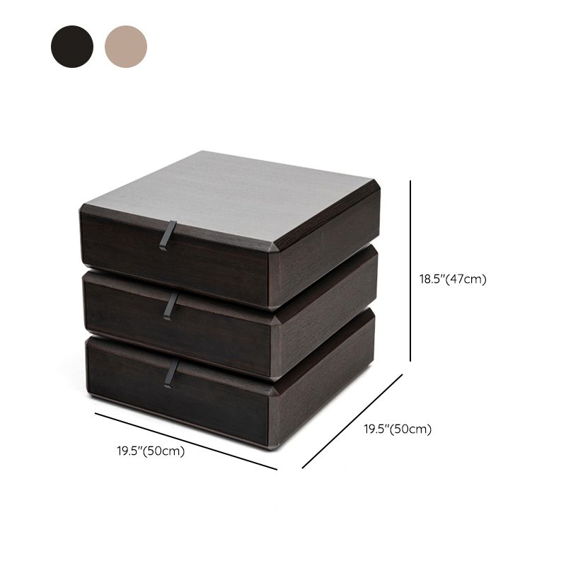 Comodino in legno comodino mobile contemporaneo con 3 cassetti