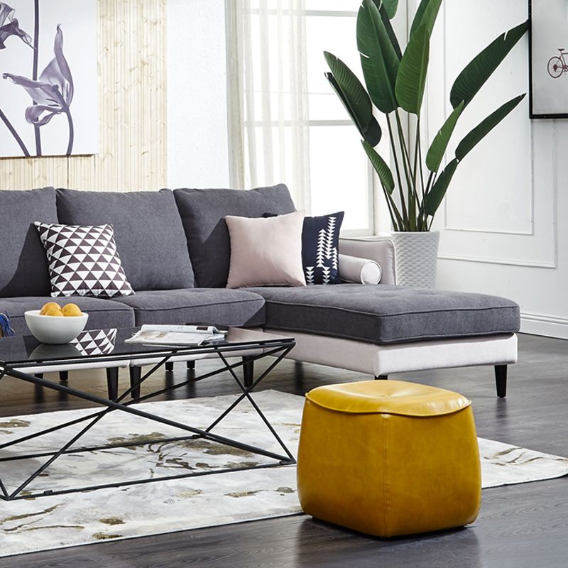 Contemporary Rectangle Shape Pouf PU Leather Upholstered Ottoman Clearhalo 'furn' 'furn_ottomans_poufs' 'Furniture' 'Living Room Furniture' 'Ottomans & Poufs' 'ottomans_poufs' 1200x1200_f8198123-d576-4e92-8357-26c11292d36b