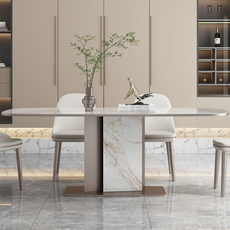 Luxury Sintered Stone Top Dining Set 1/2/5/6/7 Pieces Rectangle Dining Table with Chairs Clearhalo 'Dining Room Sets' 'Dining Tables & Seating' 'dining_room_set' 'furn' 'furn_dining_room_set' 'Furniture' 'furniture_dining_room_set' 'Kitchen & Dining Furniture' 1200x1200_f81ae174-6e0b-4610-87e4-84f6184f794b