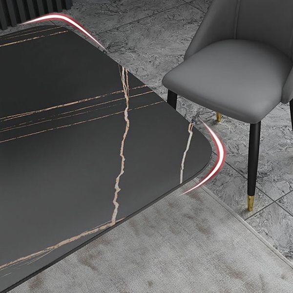 Muebles tradicionales de piedra rectangle de mesa de comedor de lujo con base de pedestal