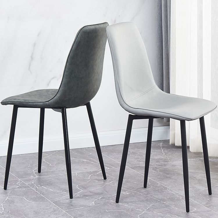 Contemporary Metal Dining Armless Chairs PU Leather Dining Chairs (Set of 2) Clearhalo ' kitchen&dining_furn' 'Dining Chairs' 'Dining Tables & Seating' 'dining_chair' 'furn' 'furn_dining_chair' 'Furniture' 'furniture_dining_chair' 'Kitchen & Dining Furniture' 'kitchen' 1200x1200_f81b089c-56ec-4fe8-94cd-c8d91d056760