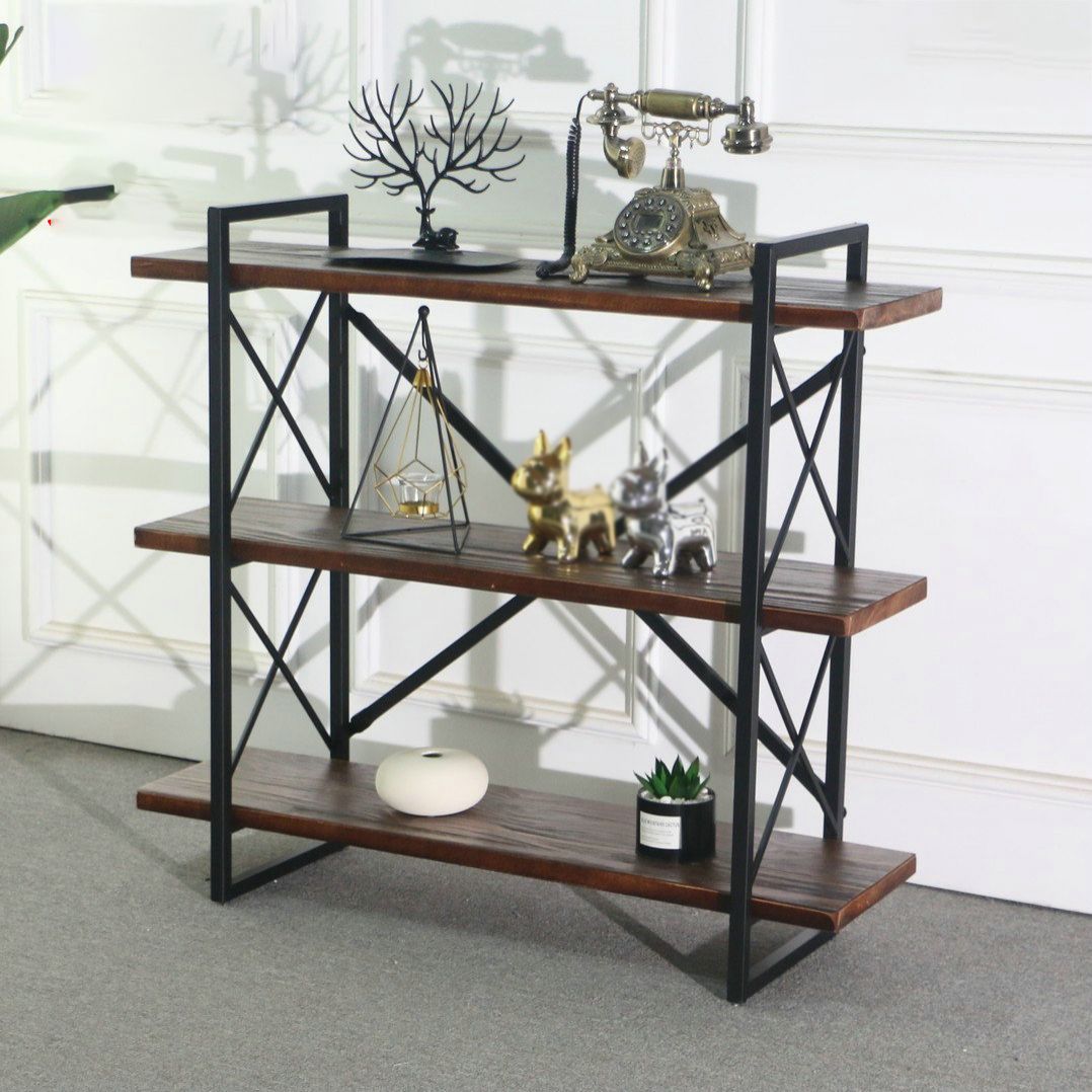 Industrial Style Etagere Bookshelf Open Shelf Bookcase with Rectangular Shelves Clearhalo 'Bookcases' 'furn' 'furn_bookcases' 'Furniture' 'furniture_bookcases' 'kitchen' 'kitchen_bookcases' 'Living Room Furniture' 'Office Furniture' 1200x1200_f81bb3e0-9e6b-4428-ae07-45986ca0118d