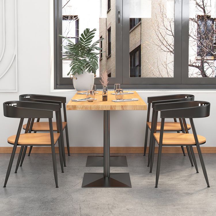 Industrial Pine Wood Dining Table Square Table in Nature with Metal Pedestal Clearhalo ' dining_table' 'Dining Tables & Seating' 'Dining Tables' 'furn' 'furn_dining_table' 'Furniture' 'furniture_dining_table' 'Kitchen & Dining Furniture' 'kitchen&dining_furn' 'kitchen' 'kitchen_dining_table' 1200x1200_f81c0f97-e095-4578-b5be-4b14b15b559d