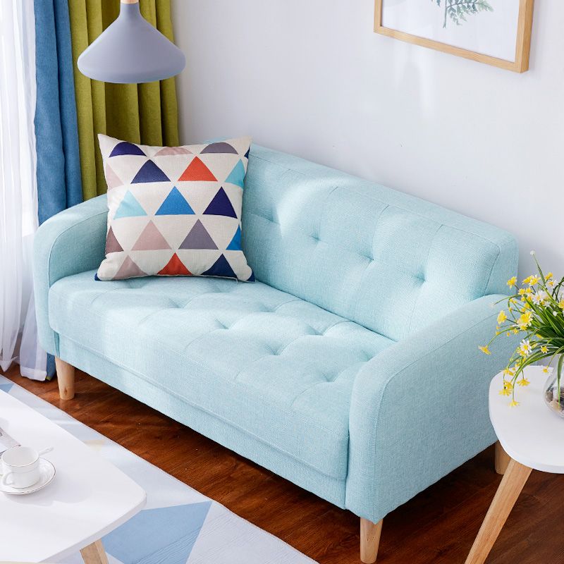 65"High Modern Cotton Blend Tufted Square Arm Sofa, Living Room