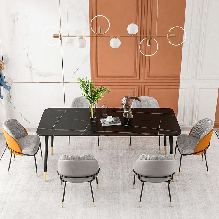 Nordic Style Metal Dining Room Chair Upholstered Armless Chair for Restaurant Use Clearhalo ' kitchen&dining_furn' 'Dining Chairs' 'Dining Tables & Seating' 'dining_chair' 'furn' 'furn_dining_chair' 'Furniture' 'furniture_dining_chair' 'Kitchen & Dining Furniture' 'kitchen' 1200x1200_f81c84c9-bd4e-4823-b484-cec2ce81eaf0