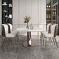 Designer Style Sintered Stone Top Dining Set 1/4/5/7 Pieces Dining Table with White Chairs Clearhalo 'Dining Room Sets' 'Dining Tables & Seating' 'dining_room_set' 'furn' 'furn_dining_room_set' 'Furniture' 'furniture_dining_room_set' 'Kitchen & Dining Furniture' 1200x1200_f81d69cb-3b75-4b3e-a1d5-659a19882abb